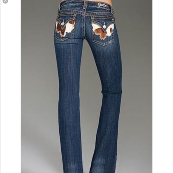 Miss Me Denim - MISS ME Cowhide Pocket Bootcut Country Jeans